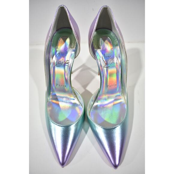 Christian Louboutin Iriza 100 Multicolor Licorne Leather D'Orsay Heel Pump 40 - Picture 7 of 11